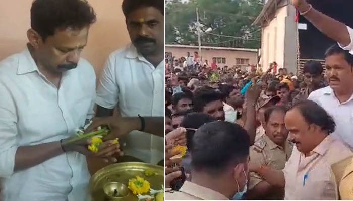 ಸಿದ್ದೇಶ್ವರ ಸ್ವಾಮಿ ಬ್ರಹ್ಮ ರಥೋತ್ಸವ: ಕಾಂಗ್ರೆಸ್ ಮುಖಂಡರಾದ ಸೋಮಶೇಖರ್ ಬಿ., ಡಿ. ಸುಧಾಕರ್ ಭಾಗಿ brahmaratha