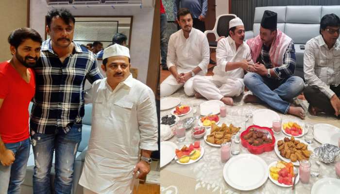 ಶಾಸಕ ಜಮೀರ್ ಅಹ್ಮದ್ ಖಾನ್ ಏರ್ಪಡಿಸಿದ್ದ ಇಫ್ತಿಯಾರ್ ಕೂಟದಲ್ಲಿ ಚಾಲೆಂಜಿಂಗ್ ಸ್ಟಾರ್ ದರ್ಶನ್ jamer