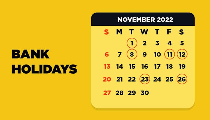 ನವೆಂಬರ್’ನಲ್ಲಿ ಬ್ಯಾಂಕ್’ಗಳಿಗೆ ಸರಣಿ ರಜೆ bank holidays