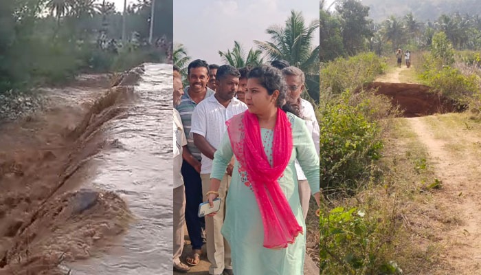 ಭಾರೀ ಗಾತ್ರದಲ್ಲಿ ಒಡೆದು ಹೋದ ಕಂಬದಹಳ್ಳಿ ಕೆರೆ ಕಟ್ಟೆ! koratte gere