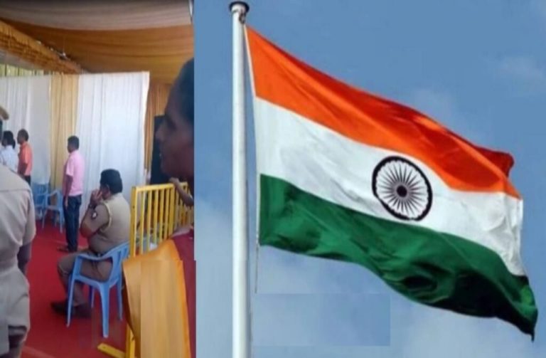 ರಾಷ್ಟ್ರಗೀತೆಯನ್ನು ಹೇಳುವಾಗ ಕುರ್ಚಿ ಮೇಲೆ ಕುಳಿತುಕೊಂಡು ಫೋನ್ ನಲ್ಲಿ ಮಾತನಾಡಿದ್ದಕ್ಕೆ ಪೊಲೀಸ್ ಅಧಿಕಾರಿ ಅಮಾನತು police