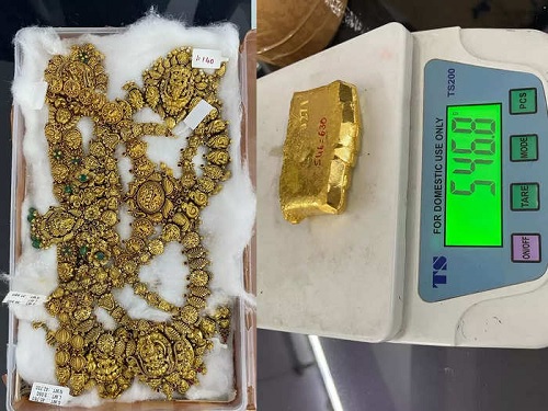 ನಾಲ್ಕು ಬಾಕ್ಸ್ ಚಿನ್ನ ಅಕ್ರಮ ಸಾಗಾಟ gold