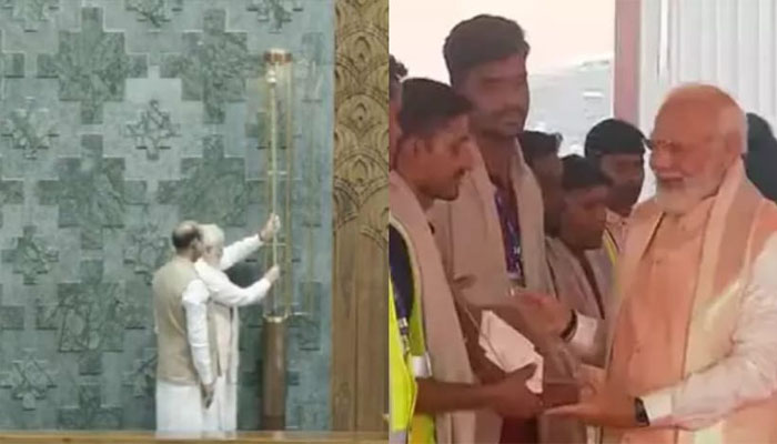 ಹೊಸ ಸಂಸತ್ ಕಟ್ಟಡವನ್ನು ರಾಷ್ಟ್ರಕ್ಕೆ ಅರ್ಪಿಸಿದ ಪ್ರಧಾನಿ: ಸರ್ವಧರ್ಮ ಪ್ರಾರ್ಥನೆಗಳು ಪ್ರಗತಿಯಲ್ಲಿವೆ samsath