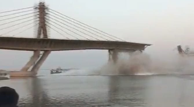 ಬಿಹಾರದಲ್ಲಿ 1700 ಕೋಟಿ ವೆಚ್ಚದಲ್ಲಿ ನಿರ್ಮಾಣವಾದ ಸೇತುವೆ ಕುಸಿತ bihara bridge