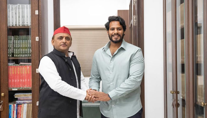 ಅಖಿಲೇಶ್ ಯಾದವ್ ರನ್ನು ಭೇಟಿಯಾದ ನಿಖಿಲ್ ಕುಮಾರಸ್ವಾಮಿ nikhil kumaraswamy