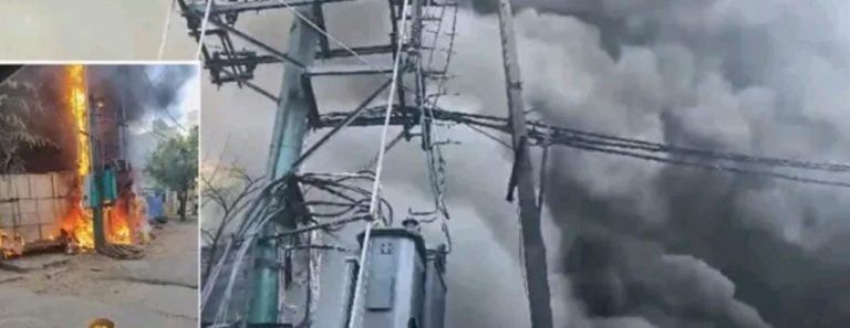 ಟ್ರಾನ್ಸ್ ಫಾರ್ಮರ್ ಬ್ಲಾಸ್ಟ್: ಗುಜರಿ ಅಂಗಡಿಗೆ ಬೆಂಕಿ bengaluru
