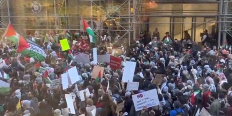 ಇಸ್ರೇಲ್ ವಿರುದ್ಧ ನ್ಯೂಯಾರ್ಕ್ ನಲ್ಲಿ ಭುಗಿಲೆದ್ಧ ಪ್ರತಿಭಟನೆ protest