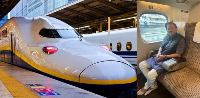 ಜಪಾನ್ ನಲ್ಲಿ ಬುಲೆಟ್ ರೈಲು ಸವಾರಿ, ಒಂದು ಅನನ್ಯ ಅನುಭವ: ಕೇಂದ್ರ ವಿದೇಶಾಂಗ ಖಾತೆ ರಾಜ್ಯ ಸಚಿವ ವಿ.ಮುರಳೀಧರನ್ train