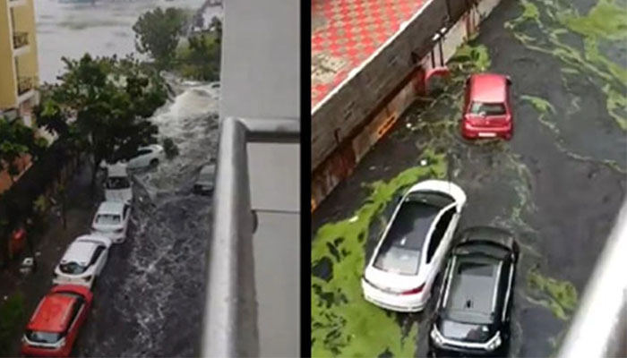 ಮೈಚಾಂಗ್ ಚಂಡಮಾರುತ: ನೀರಿನಿಂದ ಮುಳುಗಿದ ರಸ್ತೆಗಳು michaung cyclone