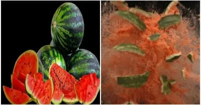 ಮನೆಯ ಅಡುಗೆ ಕೋಣೆಯಲ್ಲಿ ಕಲ್ಲಂಗಡಿ ಹಣ್ಣು ಸ್ಫೋಟ: ಬೆಚ್ಚಿಬಿದ್ದ ಜನ watermelon