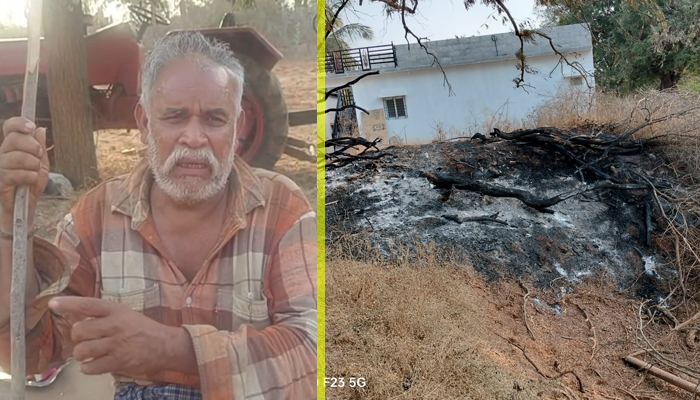 ದೊಡ್ಡಬಳ್ಳಾಪುರ: ಲಕ್ಷಾಂತರ ರೂಪಾಯಿ ಮೌಲ್ಯದ ಮರ ಮತ್ತು ಫಸಲಿಗೆ ಕಿಡಿಗೇಡಿಗಳಿಂದ ಬೆಂಕಿ abdlu