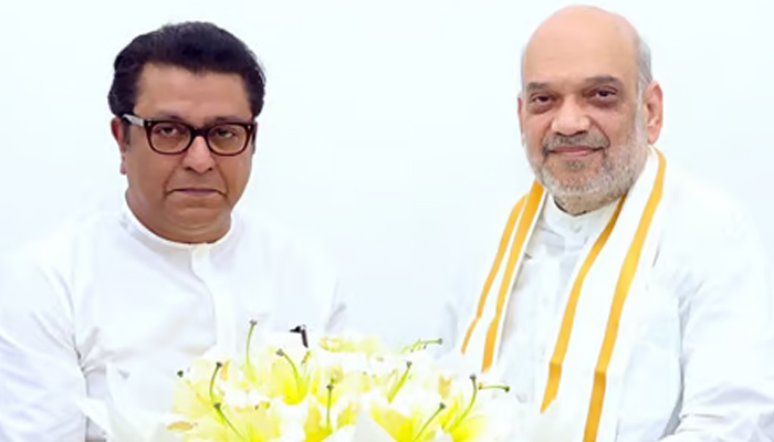 ಅಮಿತ್ ಶಾ ಅವರನ್ನು ಭೇಟಿ ಮಾಡಿದ ರಾಜ್ ಠಾಕ್ರೆ: ಎಂಎನ್ ಎಸ್ ಮೈತ್ರಿ ಸಾಧ್ಯತೆ amith sha & raj takre