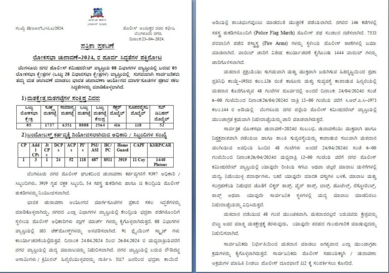 ಇಂದು ಸಂಜೆ 6 ಗಂಟೆಯಿಂದ 26ರವರೆಗೆ ನಿಷೇದಾಜ್ಞೆ ಜಾರಿ..! section