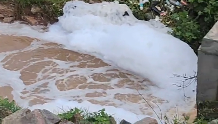 ಅಮಾನಿ ಕೆರೆಗೆ ರಾಸಾಯನಿಕ ಮಿಶ್ರಿತ ಮಳೆ ನೀರು: ಜನರಲ್ಲಿ ಆತಂಕ thumakuru