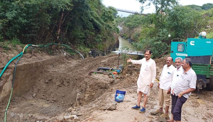 ಹೇಮಾವತಿ ಬಾಗೂರು ನವಿಲೆ ಬಳಿ ಕಾಮಗಾರಿ ವೀಕ್ಷಿಸಿದ ಮಾಜಿ ಸಚಿವ ಸೊಗಡು ಶಿವಣ್ಣ hemavathi rever