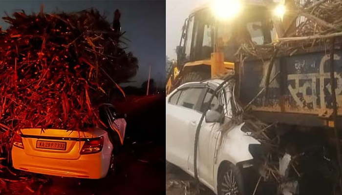 ಕಬ್ಬಿನ ಟ್ರ್ಯಾಕ್ಟರ್ ಗೆ ಕಾರು ಡಿಕ್ಕಿ: ನಾಲ್ವರು ಸಾವು bagalakote