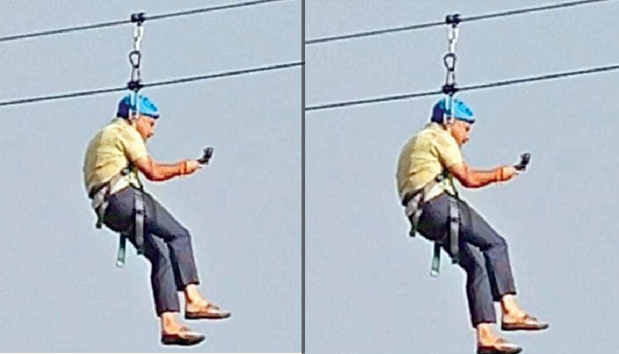 ಉದ್ಘಾಟನೆಗೆ ಸಿದ್ದವಾಗಿರುವ ರೋಪ್ ವೇನಲ್ಲಿ ಜಾರಿ, ತೇಲಿ ಸಂಭ್ರಮಿಸಿದ ಶಾಸಕ ಬಿ.ಸುರೇಶ್ ಗೌಡ mla suresh gowda