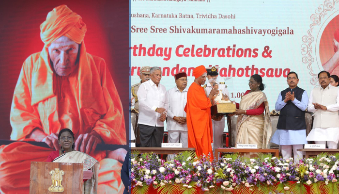 ಸಿದ್ದಗಂಗಾ ಮಠವು ಕರುಣಾ ಗಂಗೆಯಾಗಿ ಹರಿಯುತ್ತಿದೆ: ರಾಷ್ಟ್ರಪತಿ ದ್ರೌಪದಿ ಮುರ್ಮು draupadi murmu siddaganga matt