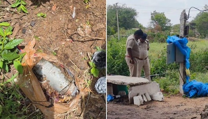 ಬೋರ್ ವೆಲ್ ಮೋಟರ್ ಆನ್ ಆಗುತ್ತಿದ್ದಂತೆಯೇ ಬಾಂಬ್ ಸ್ಫೋಟ; ಮತ್ತೊಂದು ಸಜೀವ ಬಾಂಬ್ ಪತ್ತೆ, ರೈತ ಅಪಾಯದಿಂದ ಪಾರು tumakuru