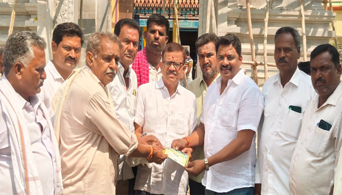 ರಾಜಗೋಪುರ ನಿರ್ಮಾಣಕ್ಕೆ ಎಂ.ಎನ್.ಜೆ. ಮಂಜುನಾಥ್ ರಿಂದ 5 ಲಕ್ಷ ರೂ. ದೇಣಿಗೆ | 2 ಕೋಟಿ ರೂ. ವೆಚ್ಚದ ಕಾಮಗಾರಿ ಶೇ.75ರಷ್ಟು ಪೂರ್ಣ koratagere